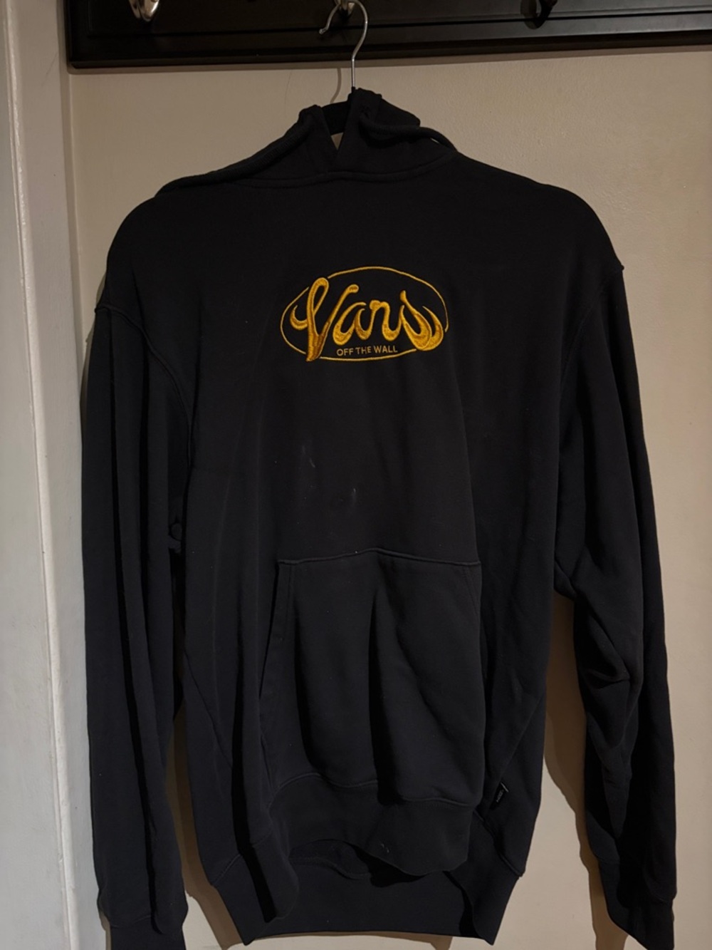 Vans Black Hoodie with Yellow Embroidered Logo